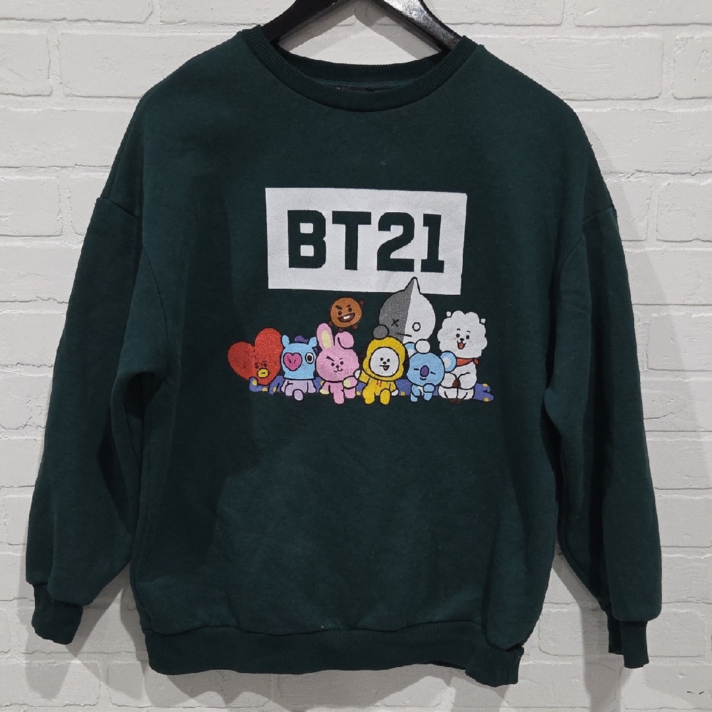 BT21 Dark Green Character Sweatshirt